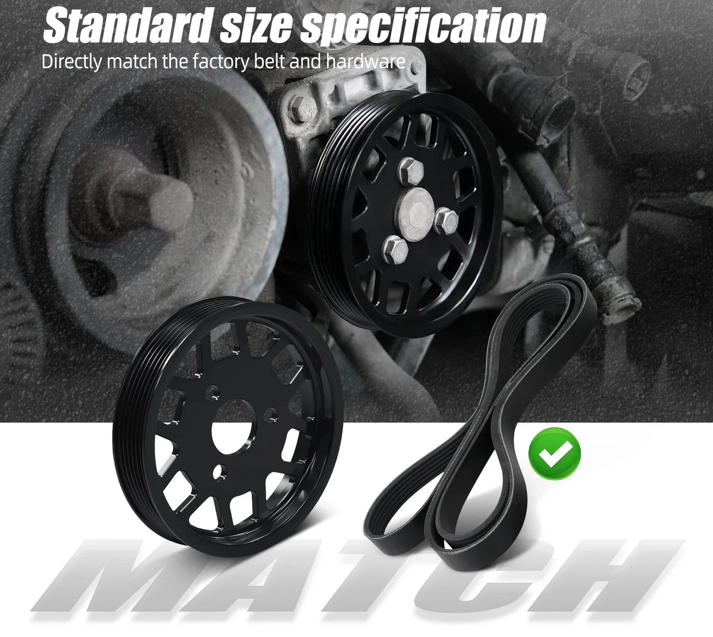 BMW M54 M52TU Aluminum Water Pump & Power Steering Pulley Kit – E46 E39 E38 X3 X5