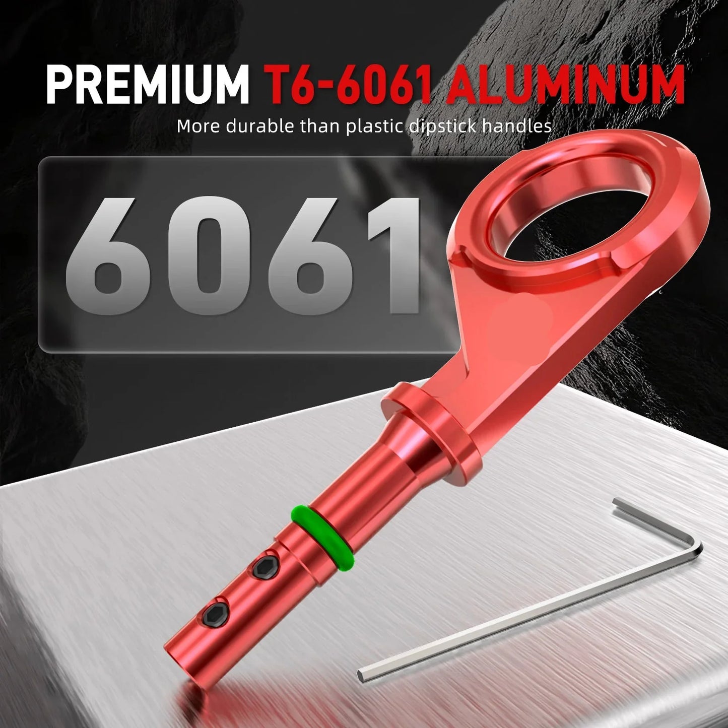 VW Golf MK7 MK8 / Passat / Tiguan / Audi A1 A3 Q2 Q3 / Seat / Skoda EA211 1.0 1.4 TSI Billet Aluminum Oil Dipstick Handle 04E115611AC 2008 - 2024