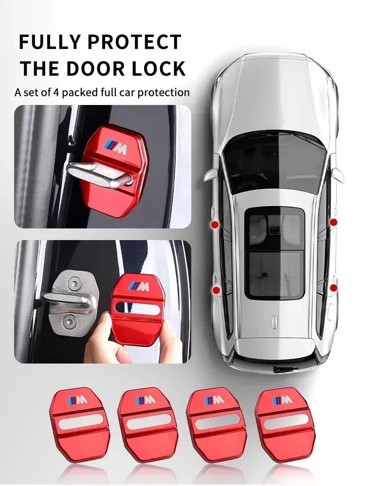 BMW Carbon Fiber Car Door Lock Cover Sticker Set (4-Piece) for E30 / E36 / E39 / E46 / E60 / E70 / E87 / E90 / E91 / F10 / F20 / F30