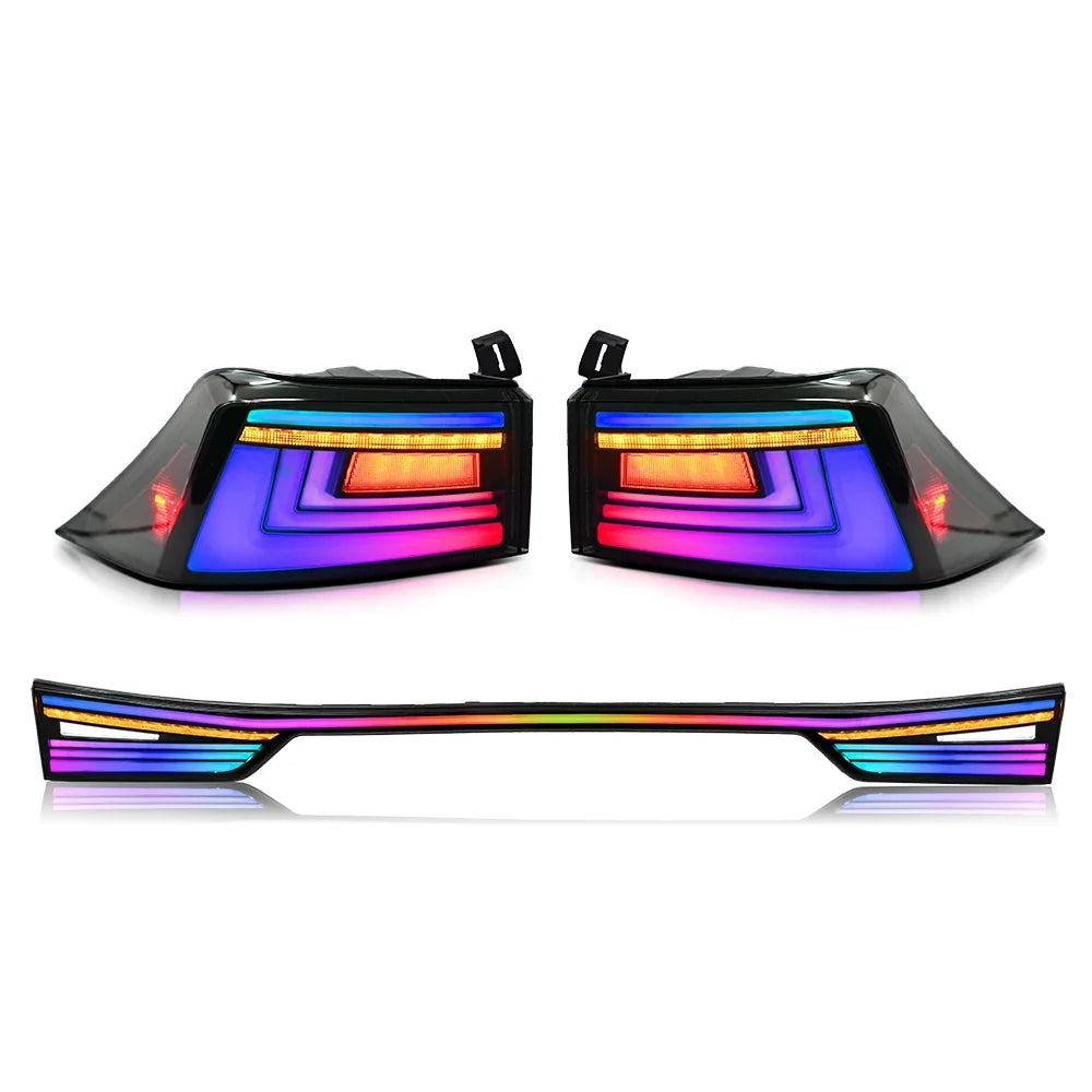 Lexus IS200t / IS250 / IS300 / IS350 Smoked RGB LED Tail Light Assembly 2014 - 2020 (Left & Right / Pair)