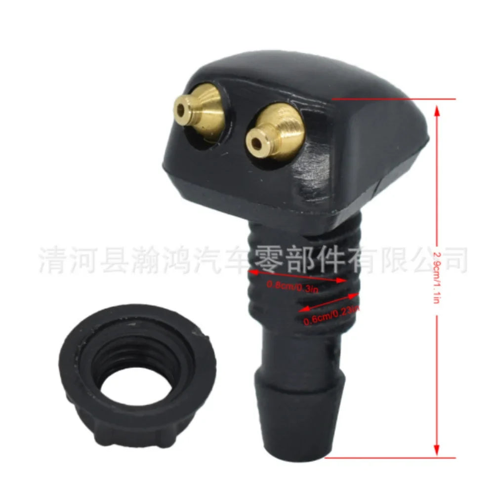 Universal BMW Front Windshield Washer Jet Nozzle Set (2-Piece, Fits Most BMW Models Including E30 / E34 / E36 / E39 / E46 / E53 X5 / E60 / E87 / E90 / E91 / E92 / E93 / F10 / F20 / F30 / M3 / M4 / M5)