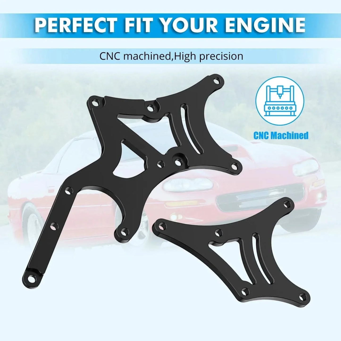 Driver-Side LS Truck Alternator & Power Steering Relocation Bracket Kit (1999–2014)