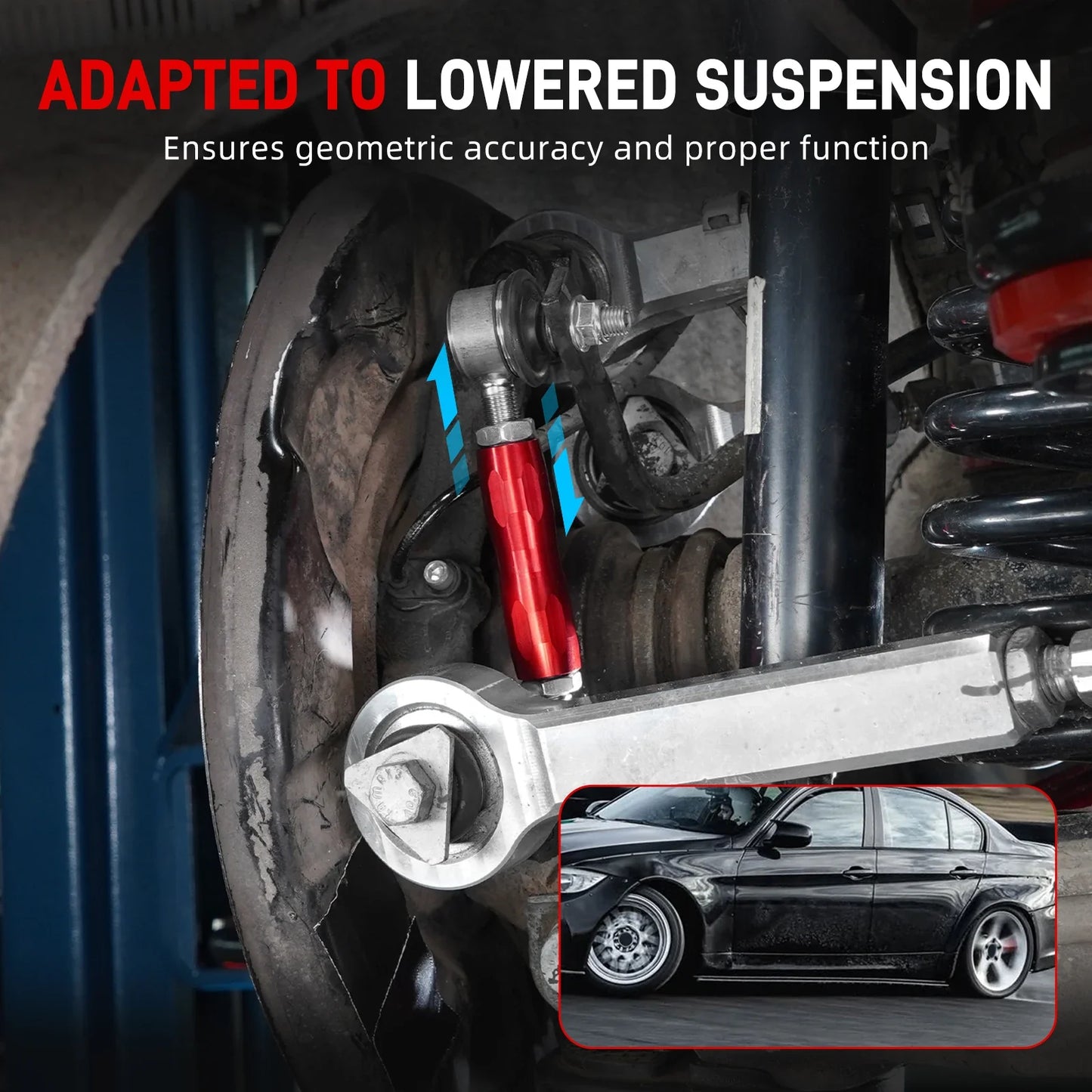 BMW Adjustable Rear Sway Bar End Links – Billet Aluminum (E90 E92 E91 E93 E8X)
