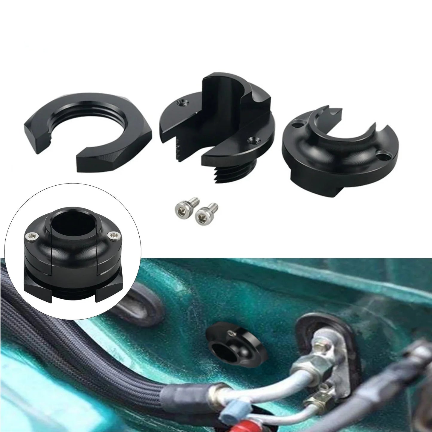 Honda Civic EF / EG / EK & Acura Integra DC2 Billet Aluminum 0.65" Firewall Wiring Harness Grommet (Engine Swap / K-Swap / Wiring Pass-Through)
