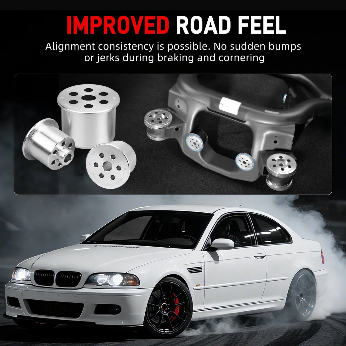 BMW E46 3 Series & E85 Z4 Solid Billet Aluminium Rear Differential Bushing Set 1999 - 2008 (Excludes E46 M3 / Z4M / Replaces 33176770788 / 33176751808 / 33171093175 / 33171093565)
