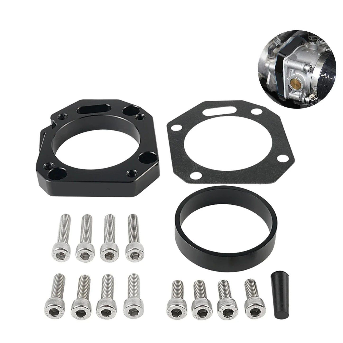 Honda K20 / K24 K-Series Engine Billet Aluminium RBC / RRC Dual Throttle Body Adapter (62mm / 70mm Dual Bore)