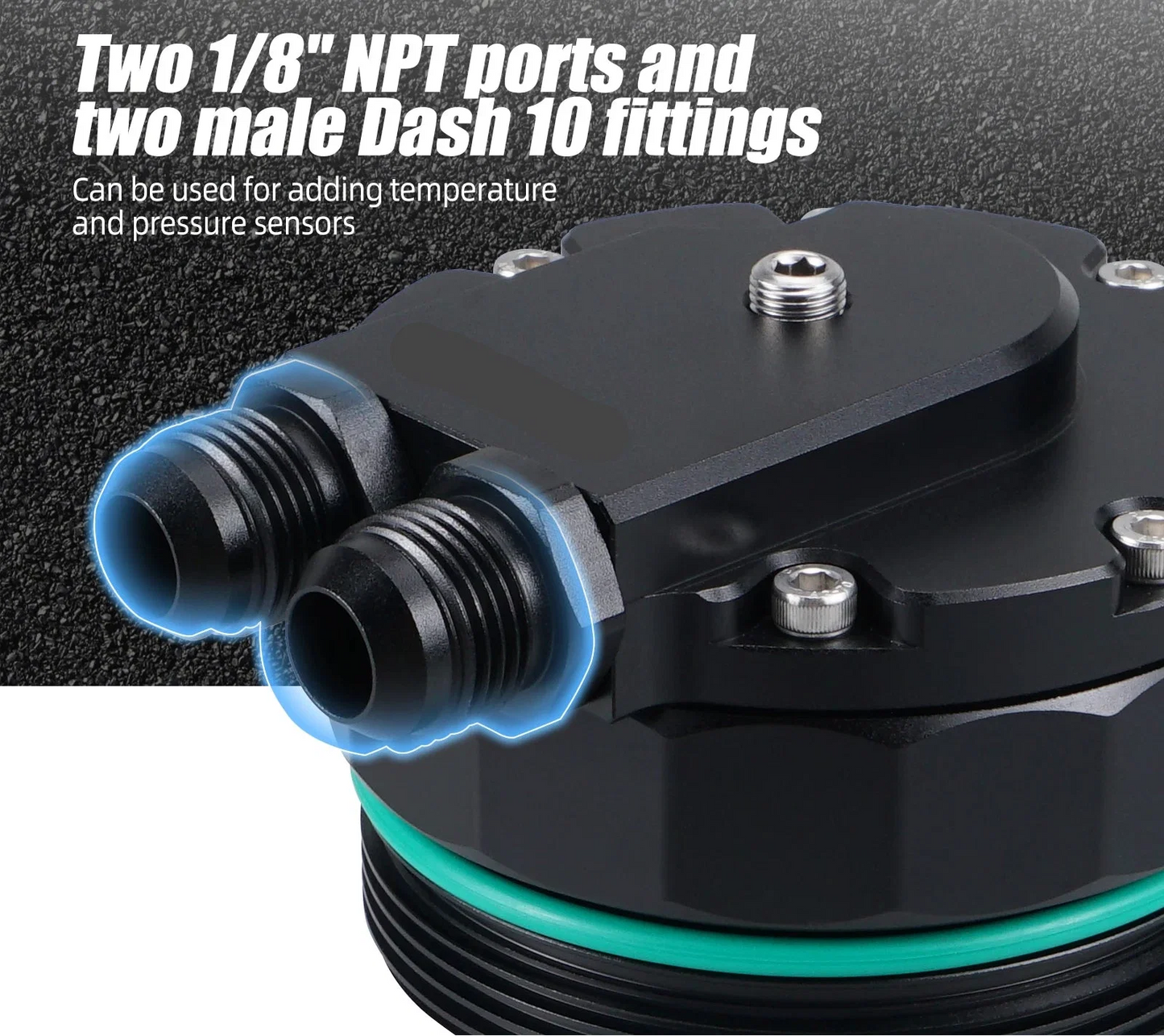 BMW M52 M54 Oil Filter Cap Adapter for External Oil Cooler (AN10 Ports)