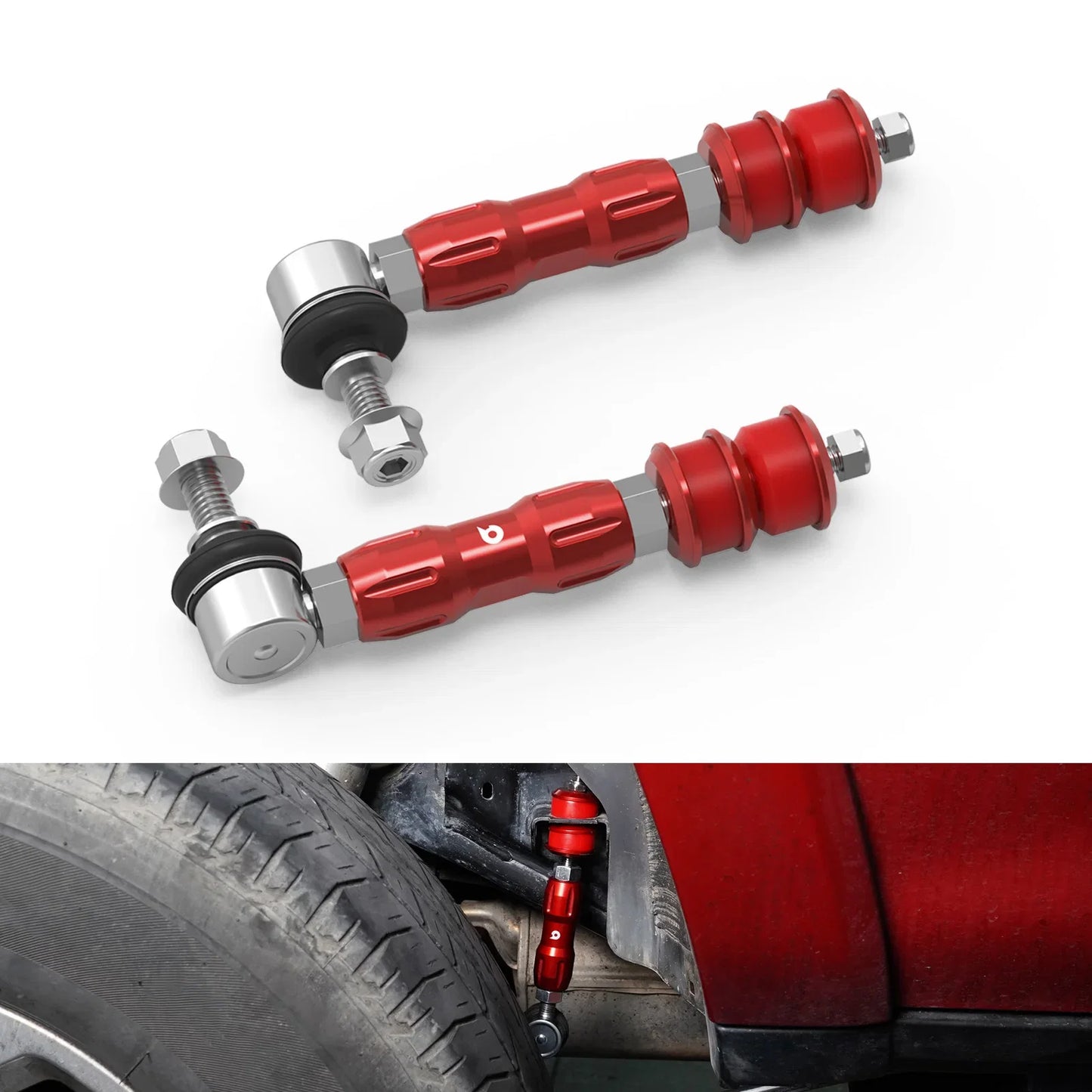 Toyota 4Runner & FJ Cruiser Billet Aluminum Adjustable Rear Sway Bar End Link Kit 2003 - 2024 (137.5mm - 180mm Adjustable Length / Replaces 48830-60030)