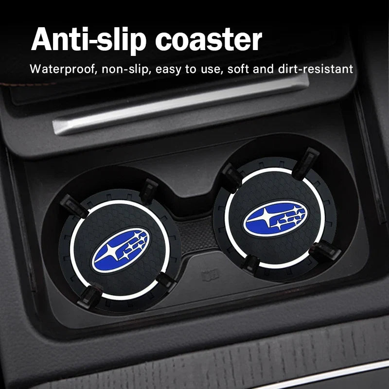 Subaru Silicone Anti-Slip Car Cup Holder Coaster 2-Piece Set for Forester / Impreza / Outback / Legacy / Tribeca / WRX / XV