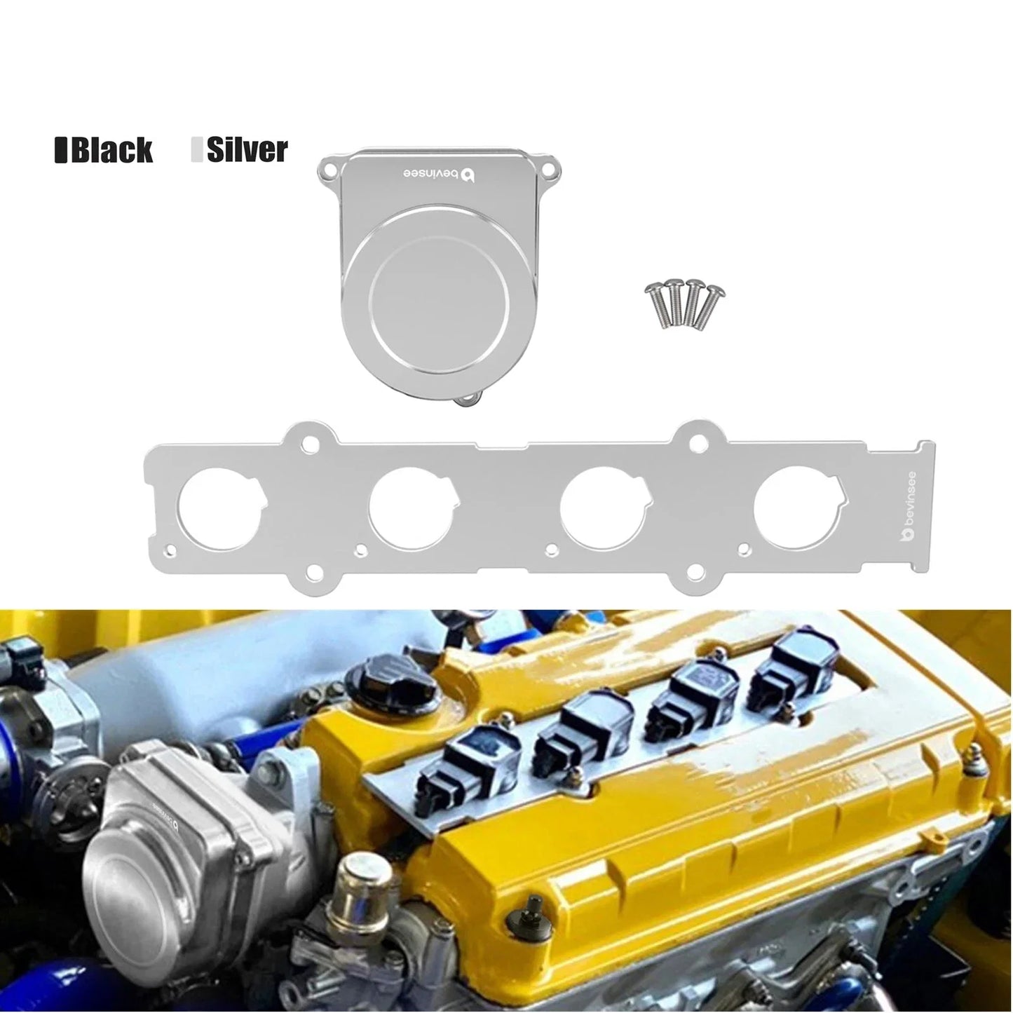 Honda / Acura B-Series VTEC B16 / B18C Engine Coil-On-Plug Adapter Plate & COP Distributor Cap Kit (Excludes GSR / Type-R)