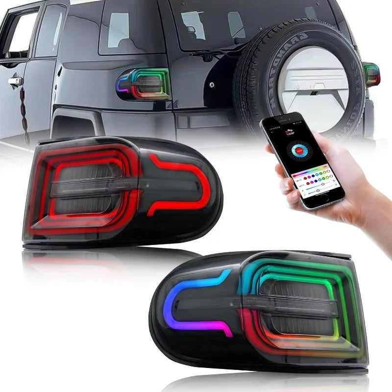 Toyota FJ Cruiser RGB LED Tail Light Assembly with Dynamic Turn Signal 2007 - 2020 (Pair)