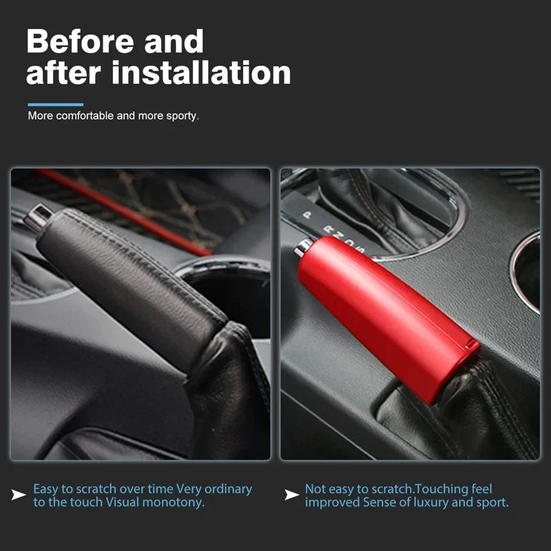 Ford Mustang Aluminum Alloy Handbrake Cover / Parking Brake Handle Grip Sleeve 2015 - 2021
