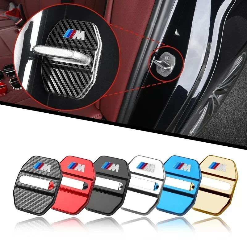BMW Carbon Fiber Car Door Lock Cover Sticker Set (4-Piece) for E30 / E36 / E39 / E46 / E60 / E70 / E87 / E90 / E91 / F10 / F20 / F30