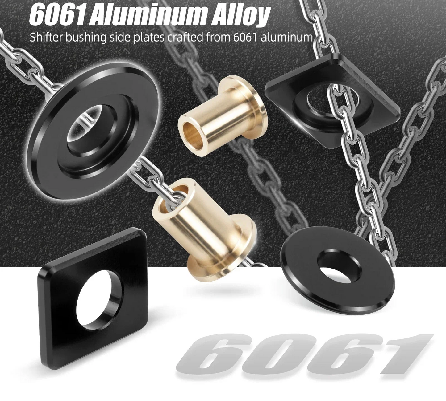 VW Golf V / Jetta V / Passat B6 / Audi A3 8P Billet Aluminum Shifter Bushing Kit MQ350 6-Speed 2006 - 2008