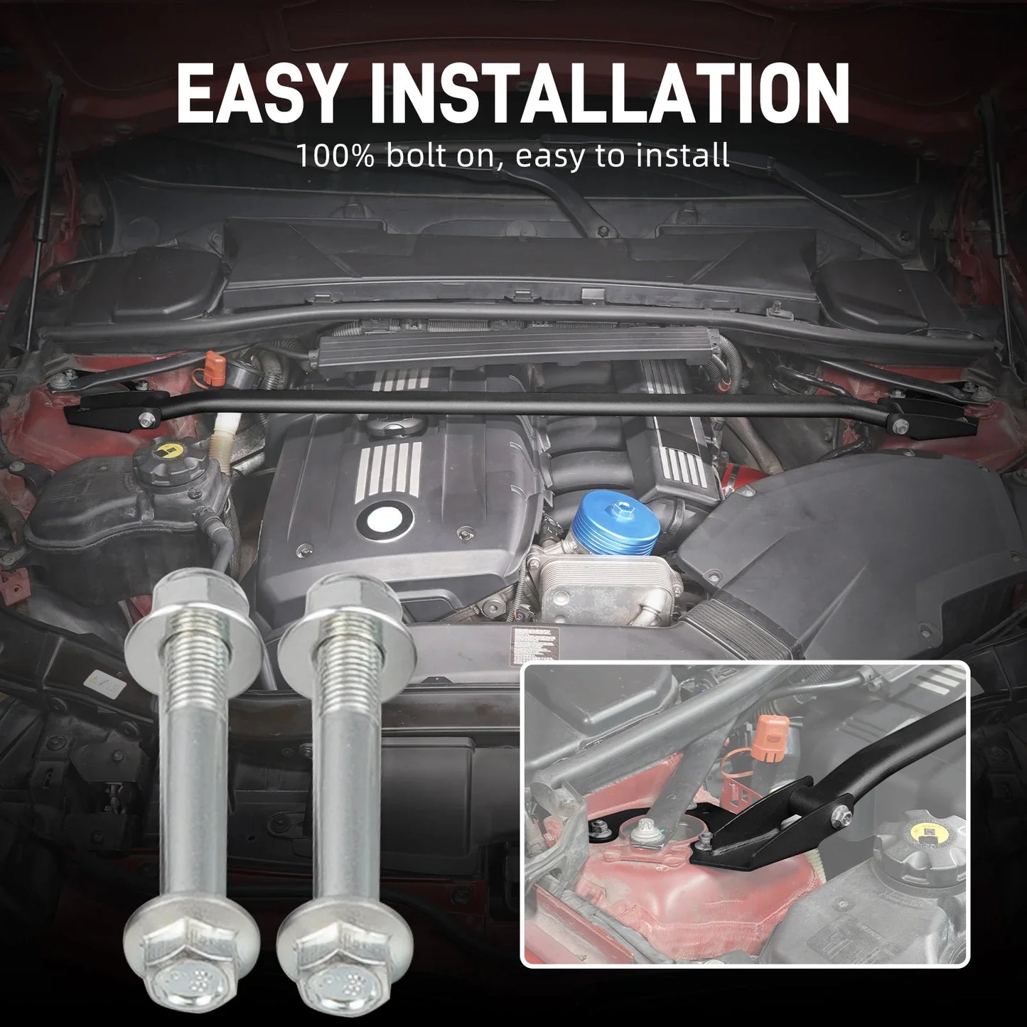 BMW E90 / E91 / E92 / E93 3 Series Front Upper Suspension Strut Tower Bar Brace 2005 - 2013 (323i / 325i / 328i / 330i / Excludes M / Diesel / 335 Models)