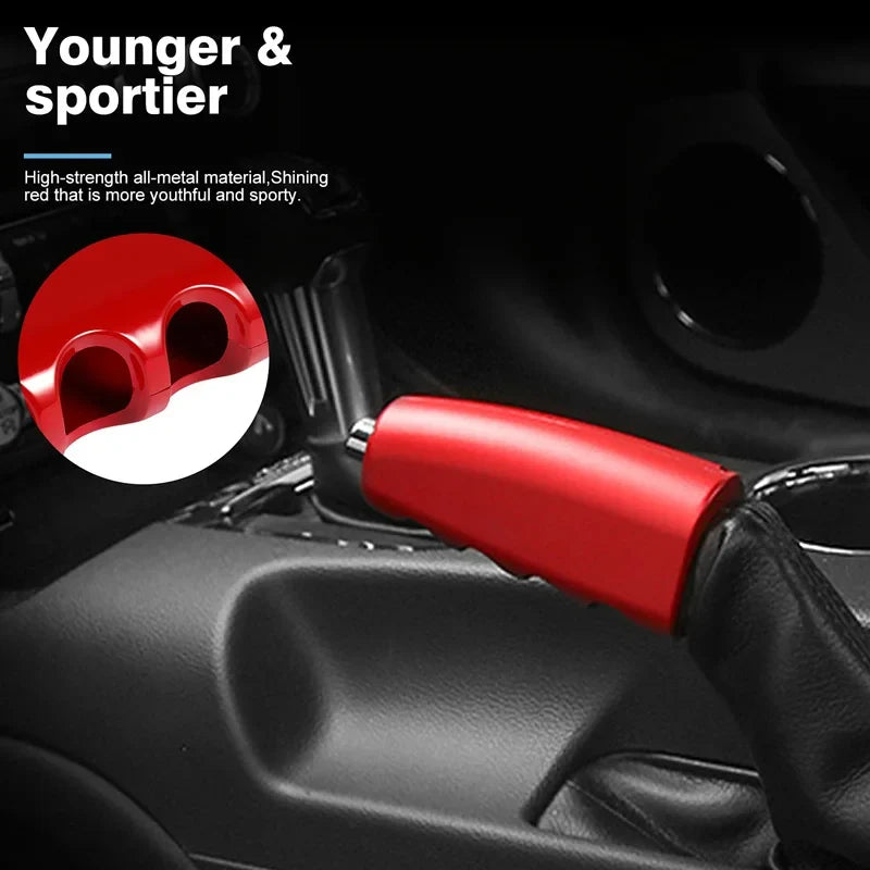 Ford Mustang Aluminum Alloy Handbrake Cover / Parking Brake Handle Grip Sleeve 2015 - 2021