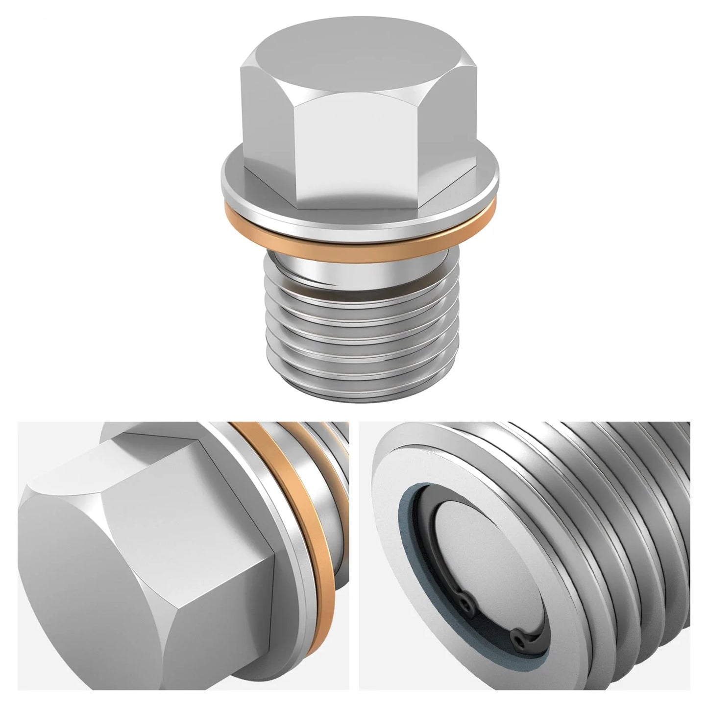 VW Golf / Passat / Tiguan / Audi A3 A4 A5 A6 TT Stainless Steel Magnetic Differential Drain Plug M10x1.0 N90281802 2000 - 2017