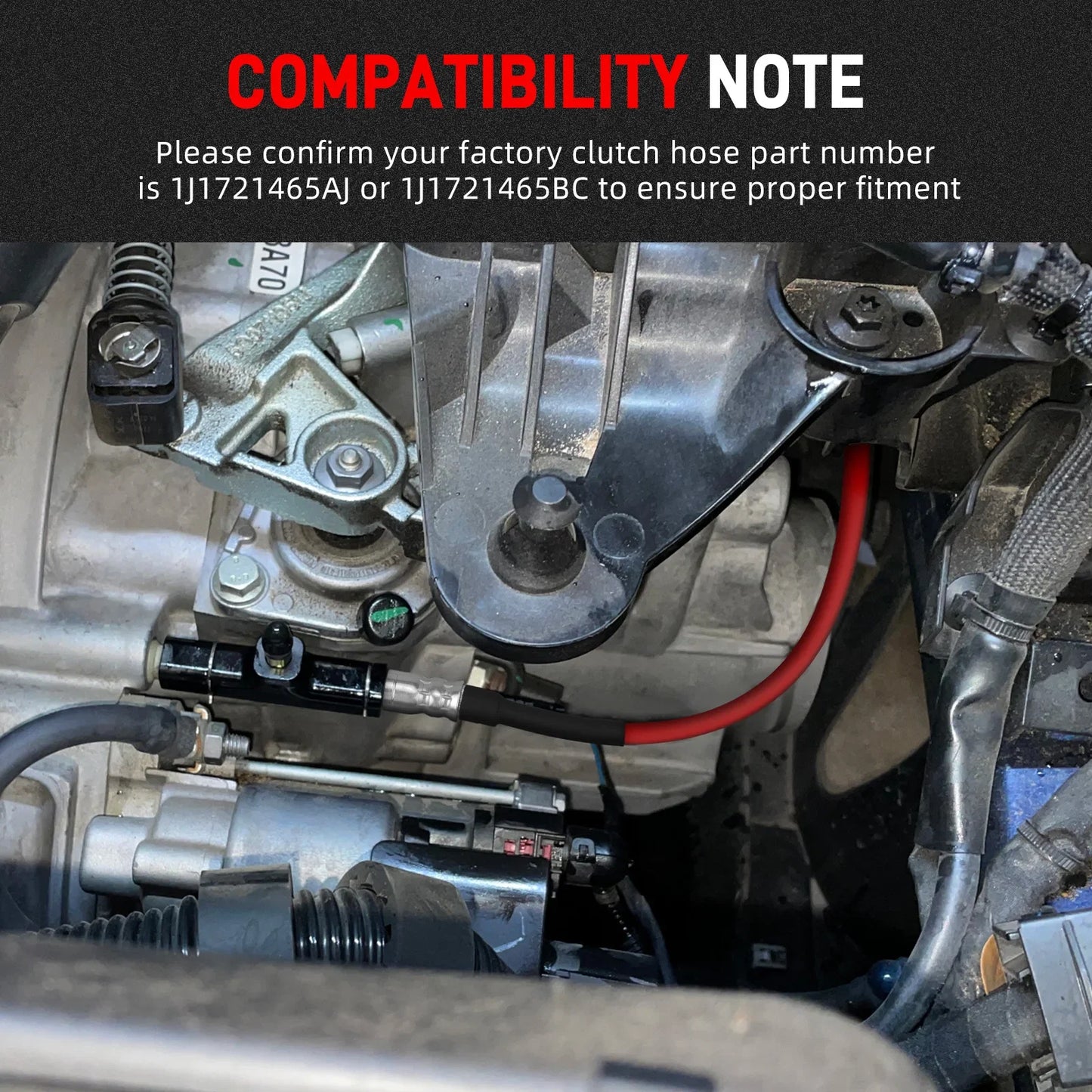 VW Golf / Jetta / Beetle / Bora / Audi TT A3 / Seat Leon Stainless Steel Braided Clutch Hose 6-Speed Manual LHD 1999 - 2007