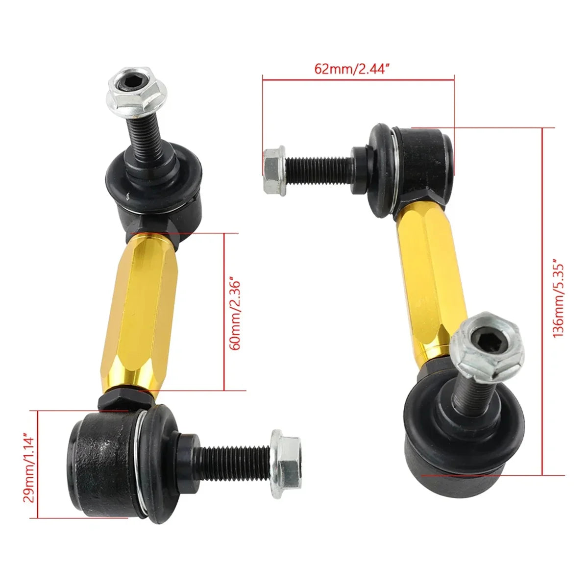 Subaru Impreza WRX / STi Adjustable Rear Sway Bar End Link Assembly 2008 - 2020 (Heavy Duty Aluminum)