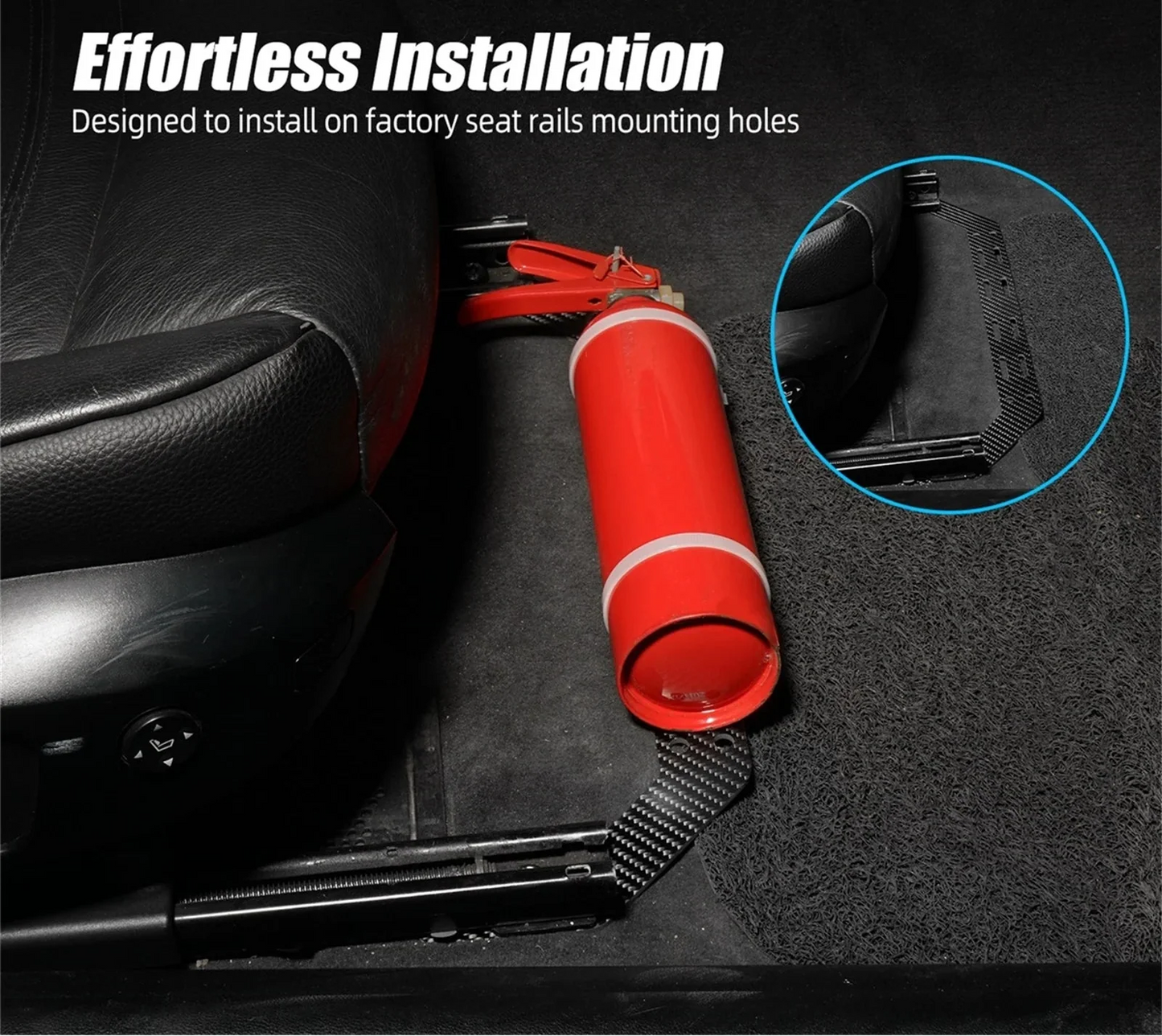 BMW 3 Series E90 E91 E92 E93 Carbon Fiber Fire Extinguisher Seat Mount Holder Bracket 2005 - 2013