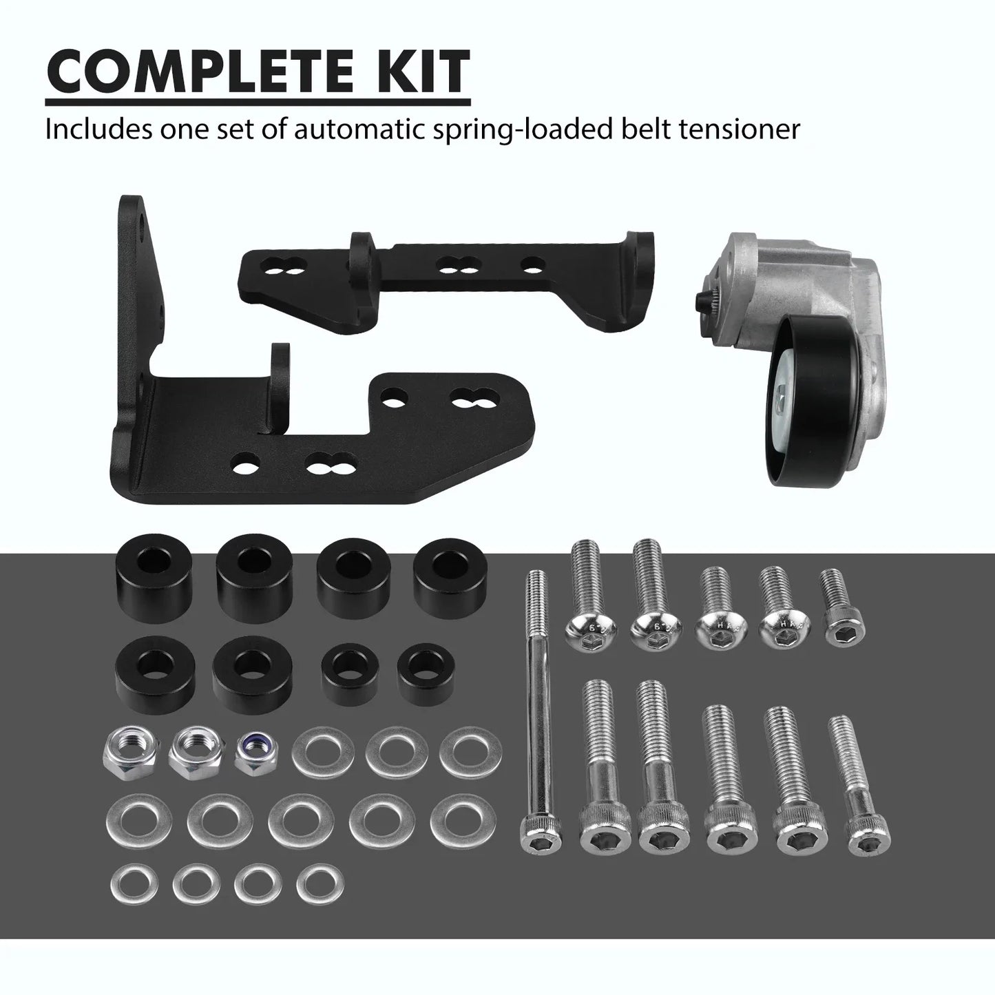 Chevrolet LS Gen 3 / Gen 4 Truck & SUV Passenger Side Low Mount A/C Compressor Bracket Kit for Sanden SD7B10 / 7176 Compressor (1999 - 2013)
