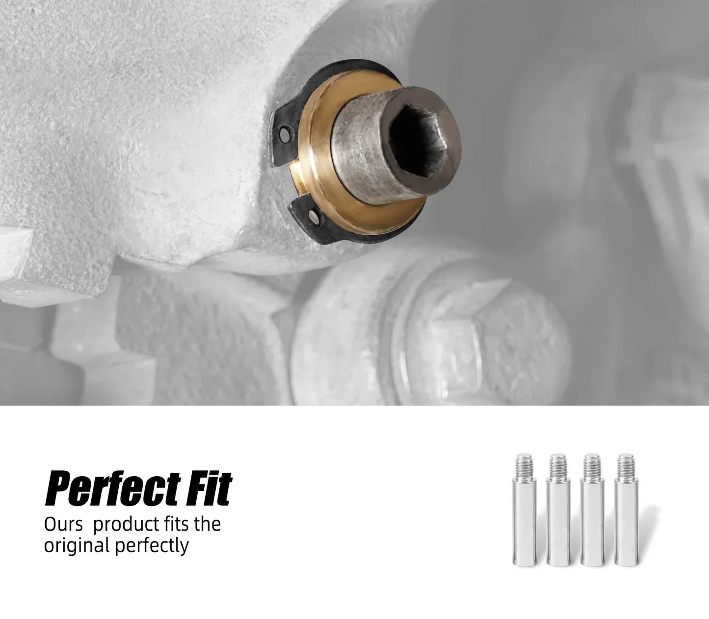 BMW Universal Brake Caliper Guide Slider Pin Set 4-Piece (E30 / E36 / E46 / E90 / E91 / E92 / E93 / E28 / E34 / E39 / E24 / E32 / E31 / E82 / E88 / Z3 / Z4 / Replaces 34110141349 / 34111157041)