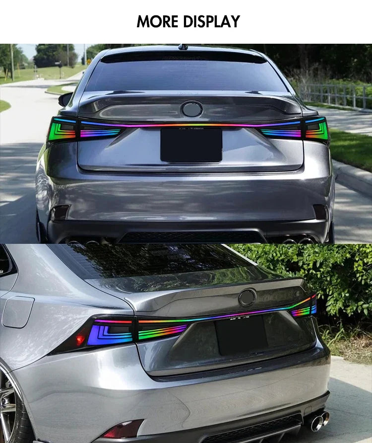 Lexus IS200t / IS250 / IS300 / IS350 Smoked RGB LED Tail Light Assembly 2014 - 2020 (Left & Right / Pair)