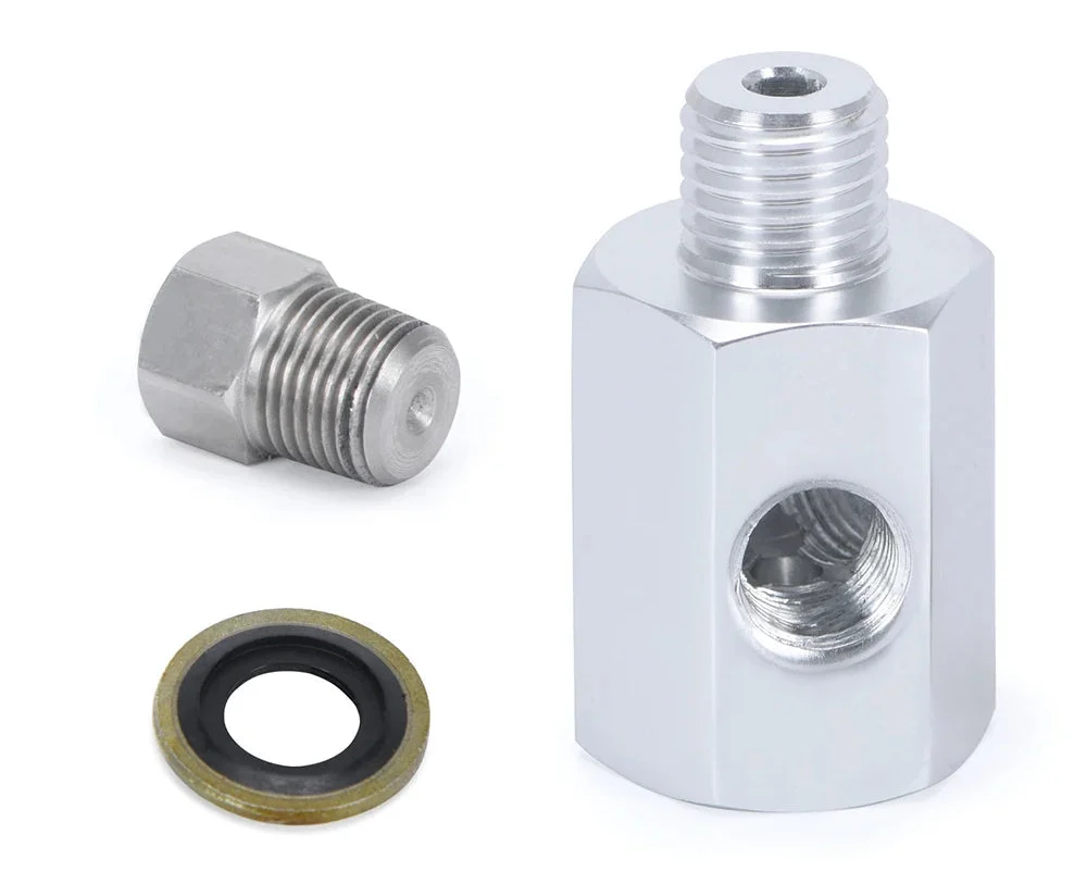 BMW 3 Series E30 / E36 3-Port Oil Pressure & Temperature Gauge Adapter T-Piece (M12 x 1.5 to 1/8" NPT)