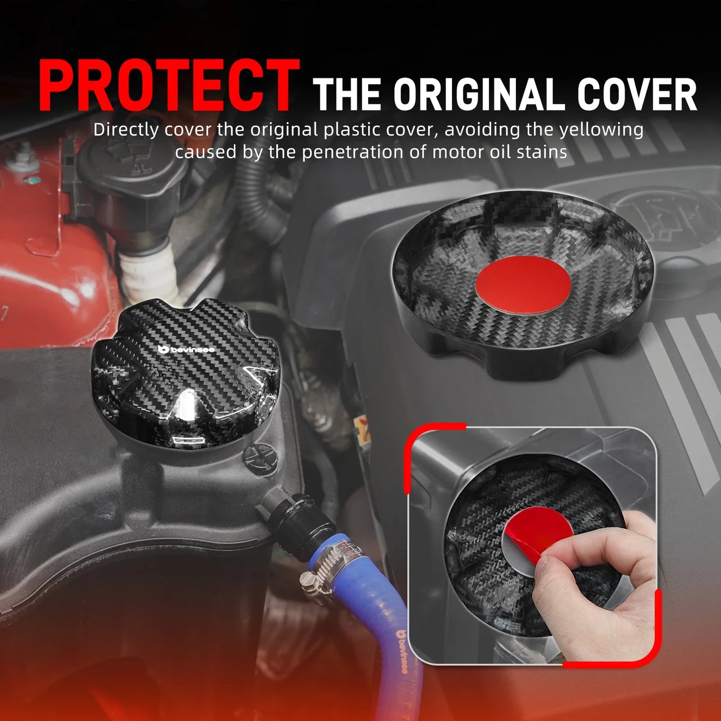 BMW 1 2 3 4 5 6 7 Series / X1 X3 X4 X5 X6 / Z4 Carbon Fiber Coolant Tank Cap Cover 17117639020 2003 - 2020