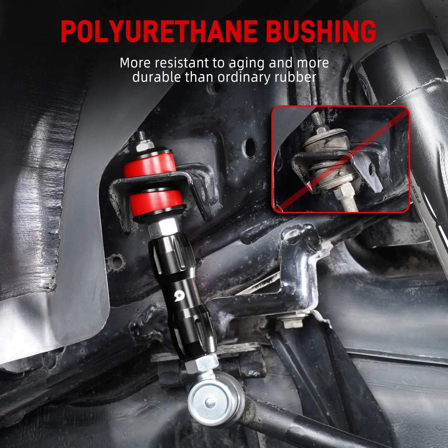 Toyota 4Runner & FJ Cruiser Billet Aluminum Adjustable Rear Sway Bar End Link Kit 2003 - 2024 (137.5mm - 180mm Adjustable Length / Replaces 48830-60030)