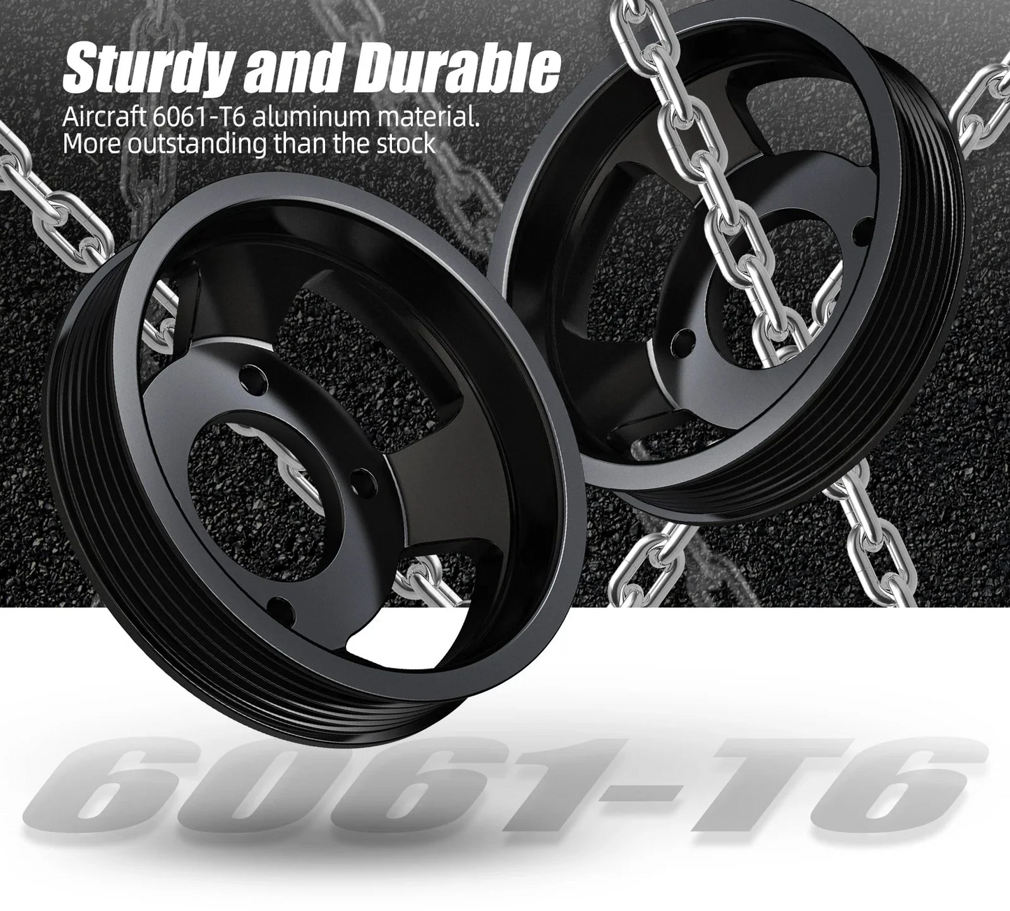 BMW M54 M52TU Aluminum Water Pump & Power Steering Pulley Kit – E46 E39 E38 X3 X5
