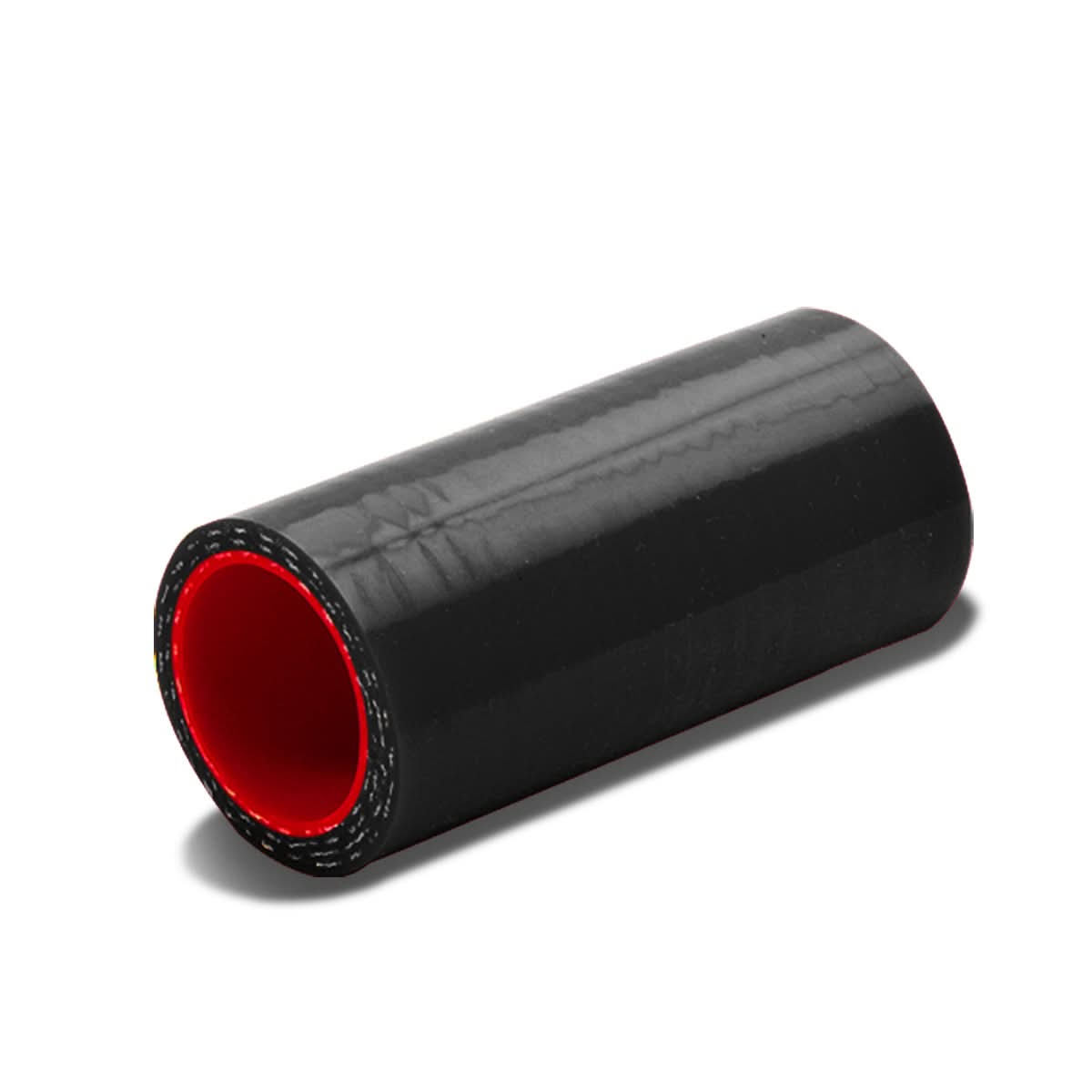 1.00" Straight Silicone Hose - 3-PLY Black/Red