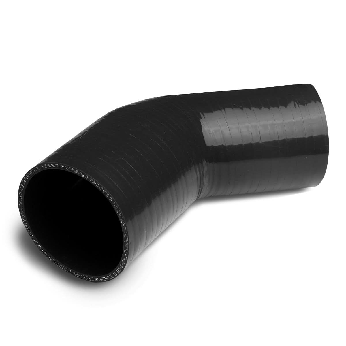 1.25" to 1.50" Silicone Reducer Hose 45 Degree 3-Ply Black