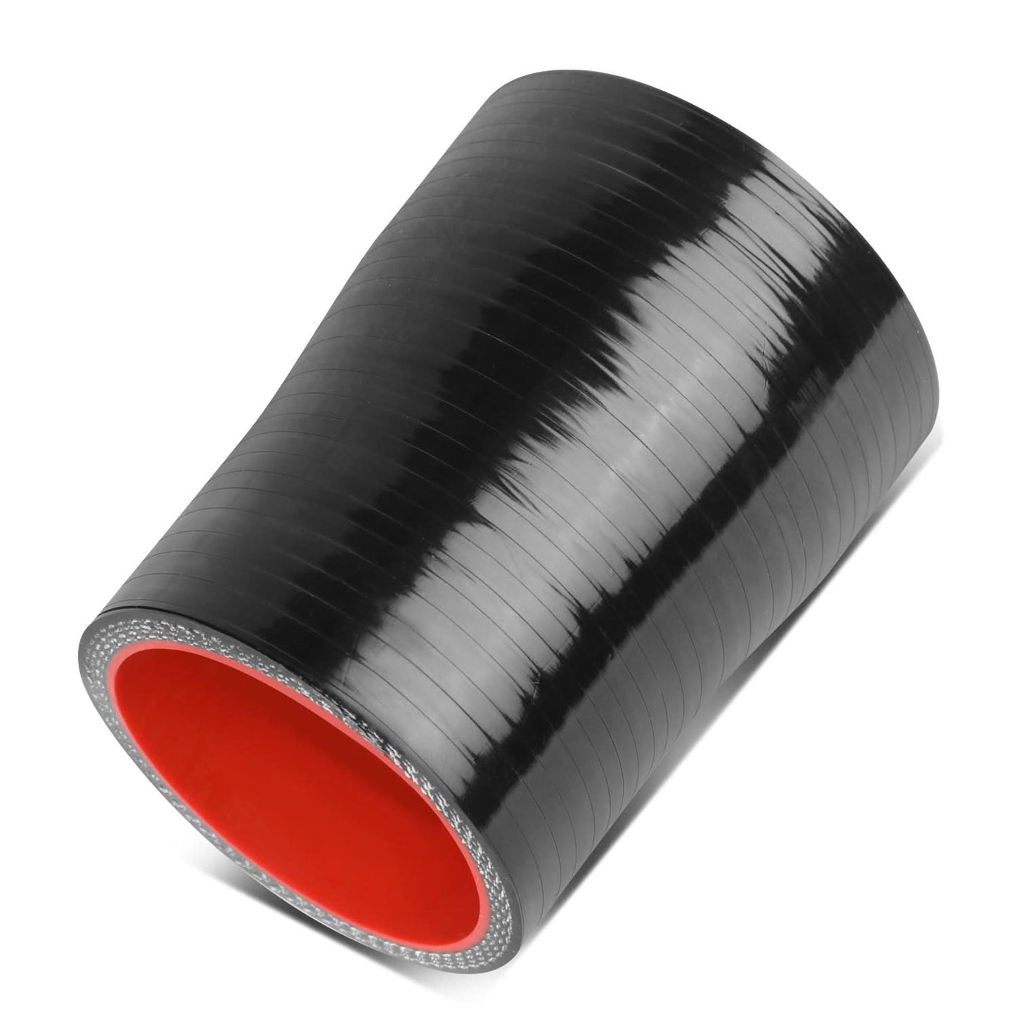 3-Ply Silicone Reducer Hose 1.75" to 2" Black/Red
