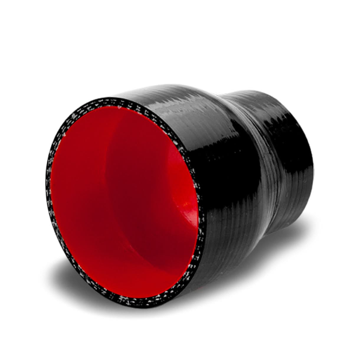 2.00" to 2.50" Silicone Reducer Hose - 3-Ply Black/Red