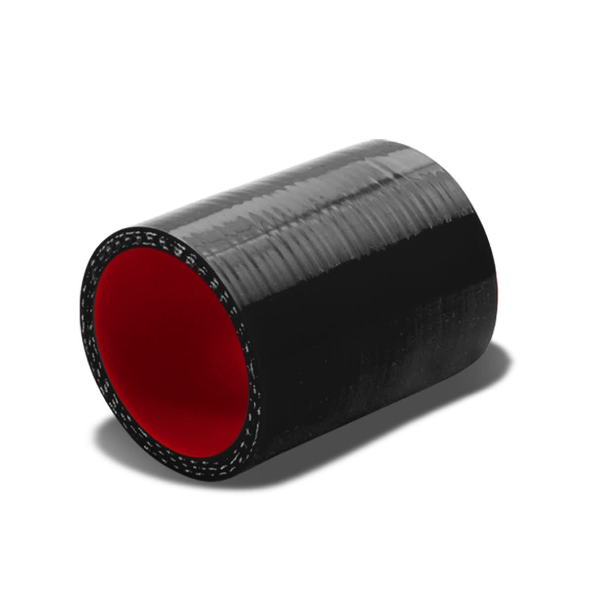 2.25" Straight Silicone Hose 3-Ply Black Red