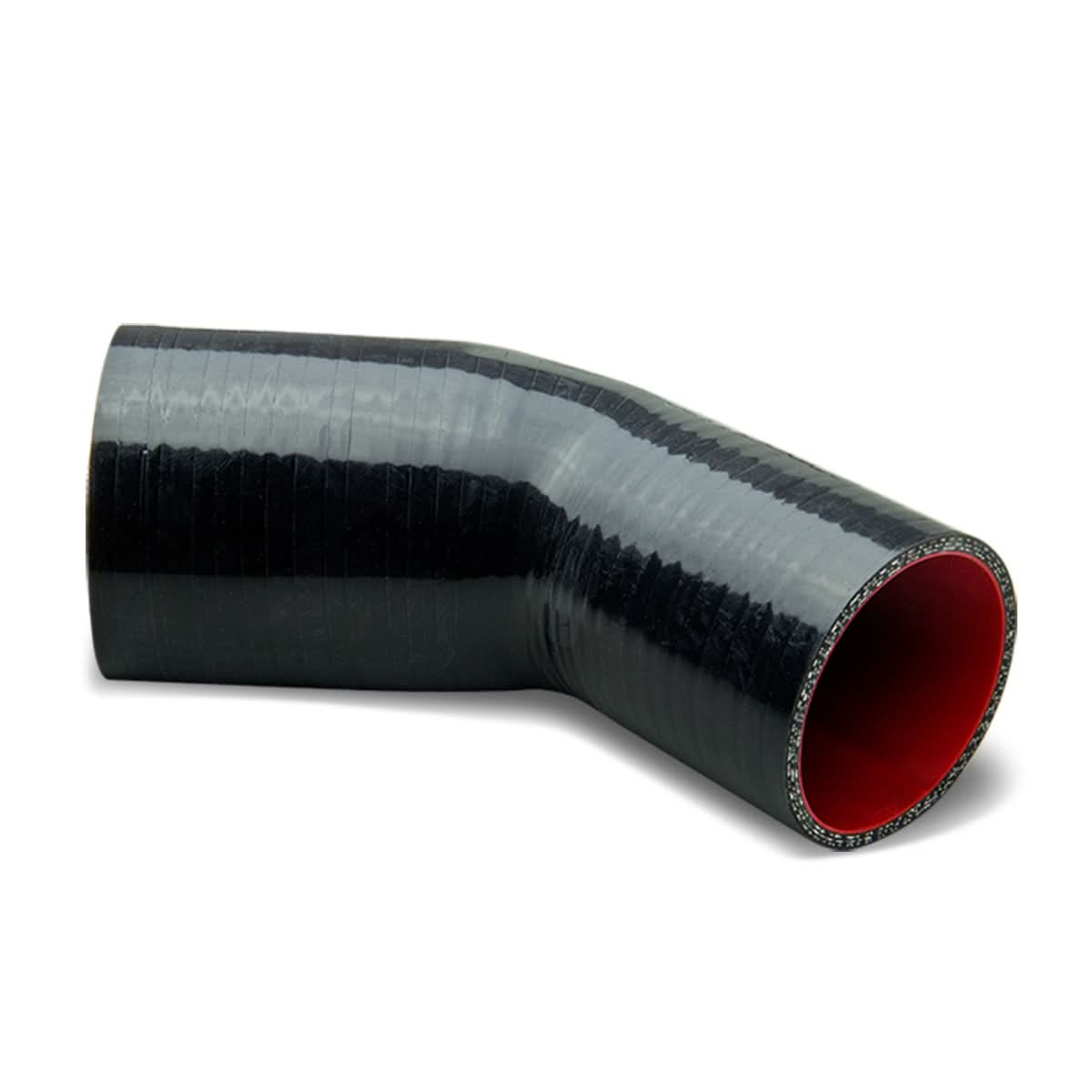 2.75" to 3.00" 45 Degree Silicone Reducer Hose 3-Ply Black/Red
