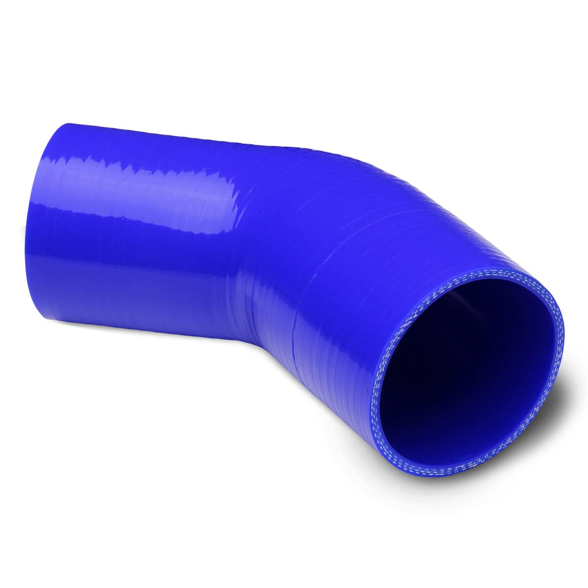 2.75" to 3.00" 45 Degree Reducer Silicone Hose 3-Ply Blue