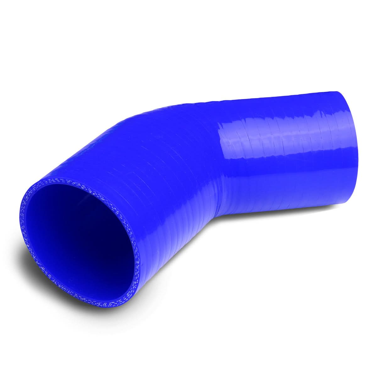 3.00" to 3.50" Silicone Reducer Hose 90 Degree 3-Ply Blue