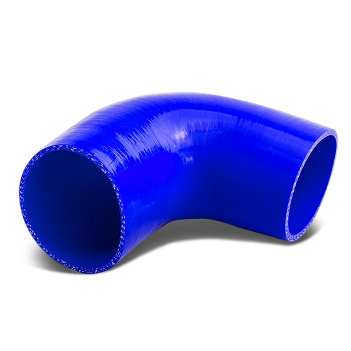 3.00" to 4.00" 90 Degree Silicone Reducer Hose - 3-Ply Blue