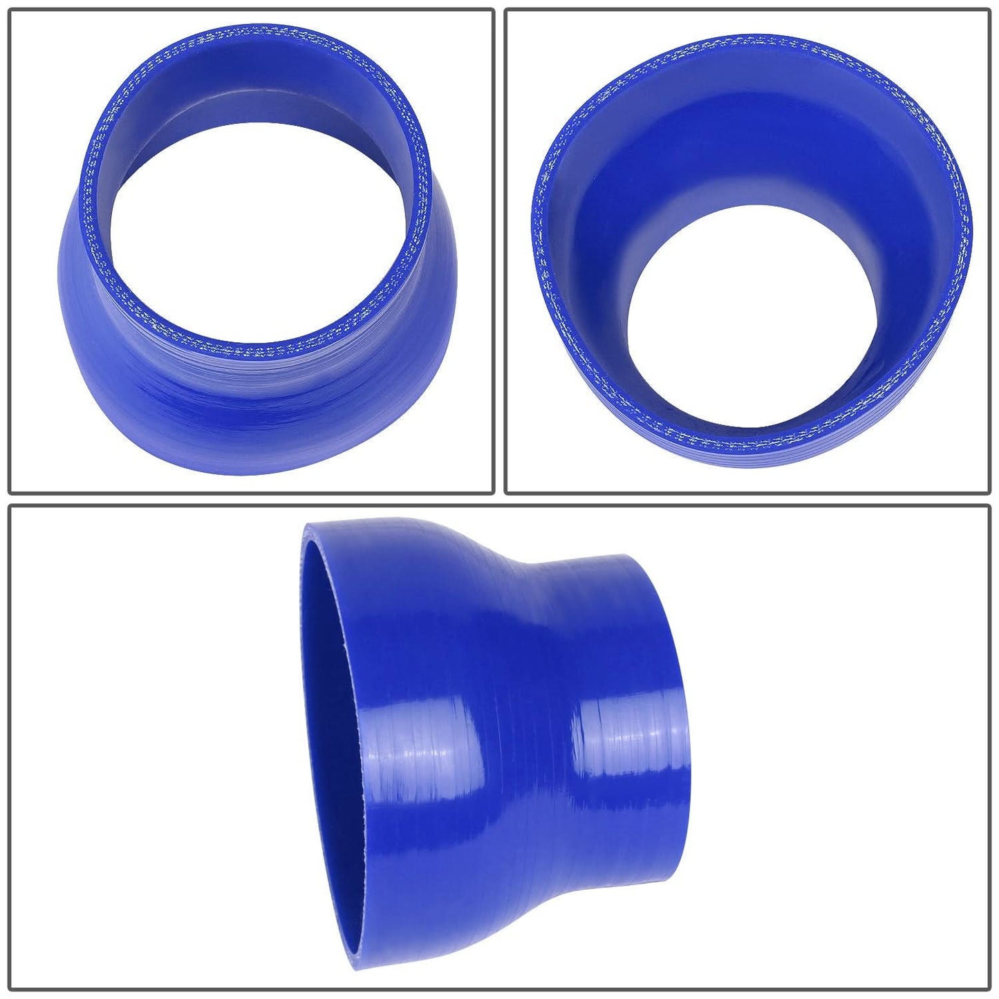 3.00" to 4.00" Blue Silicone Reducer Hose - 3-Ply Construction