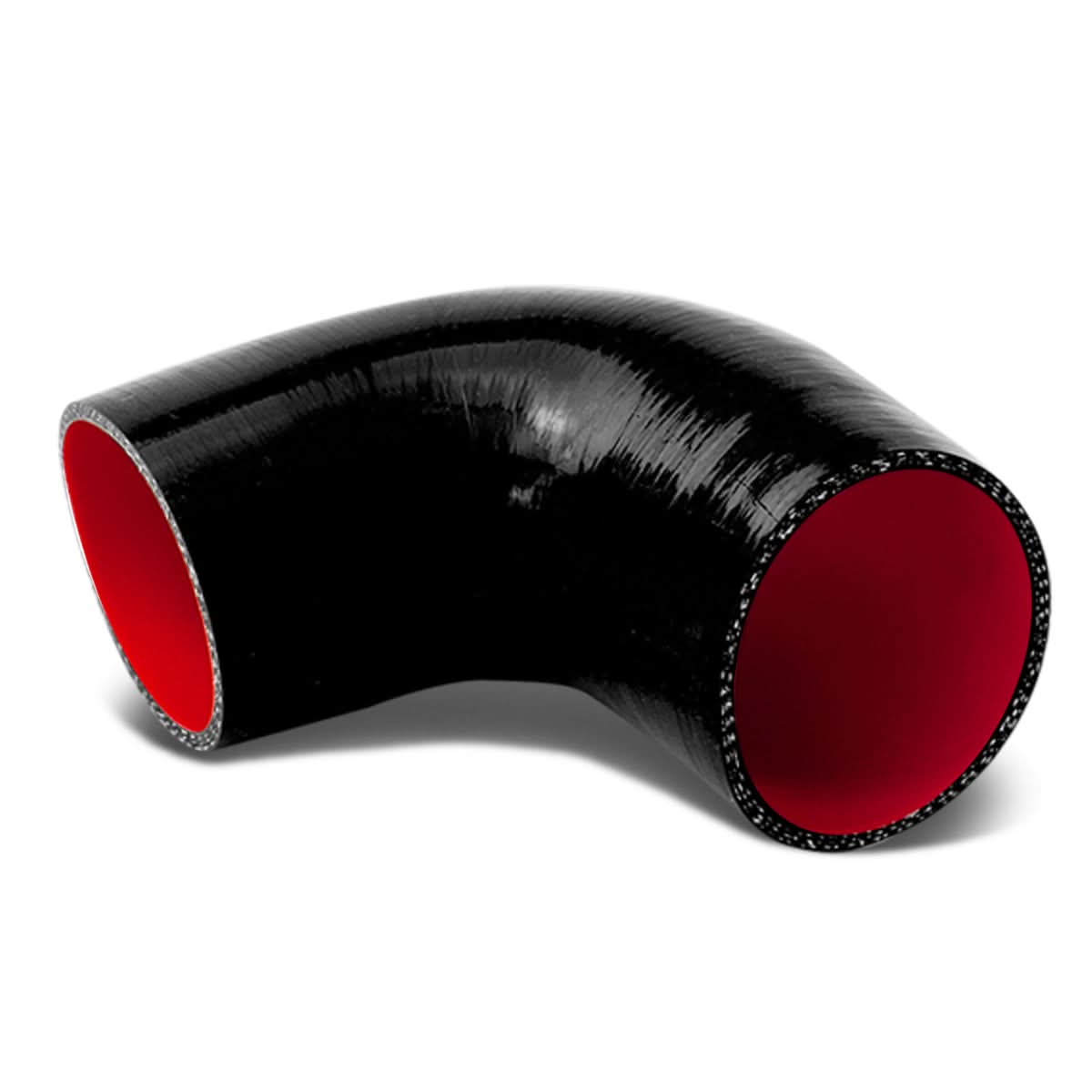 3.00" 90 Degree Silicone Hose 3-Ply Black/Red