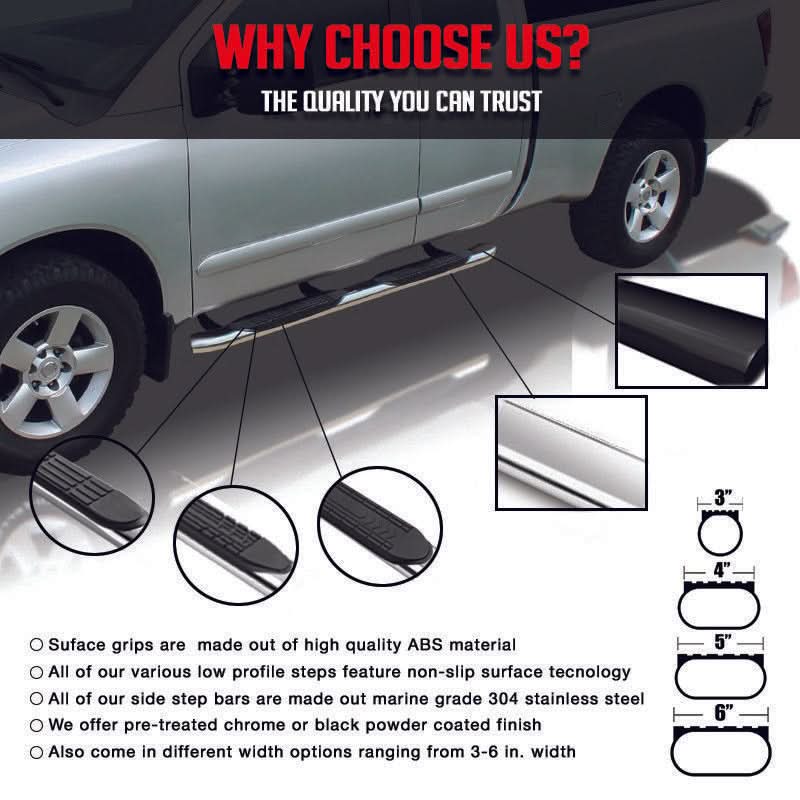 2009-2014 Ford F150 Extended Super Cab 6" Side Step Bars Running Board