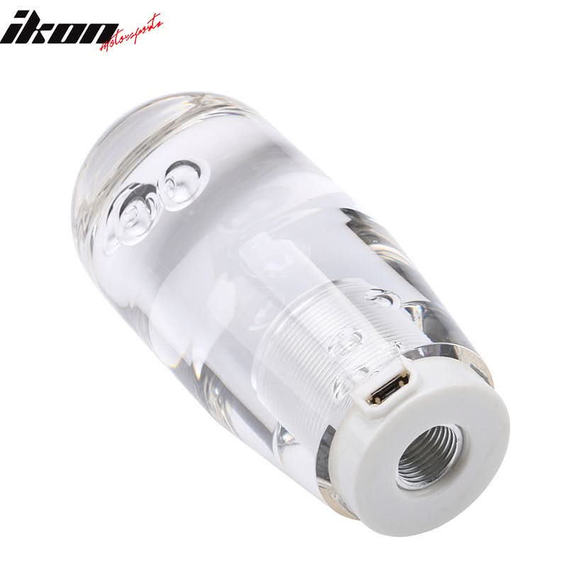 Universal LED RGB Shift Knob 10mm Transparent Bubble W Thread Adapters
