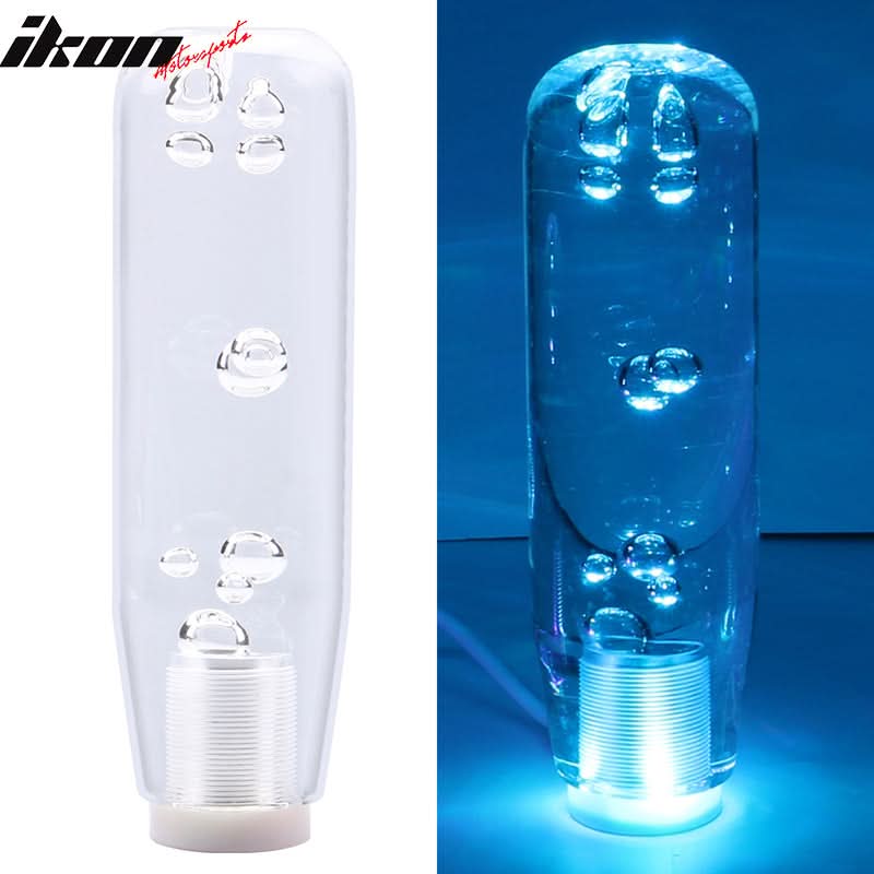 LED RGB Shift Knob 15mm Transparent Bubble   W/ Thread Adapters