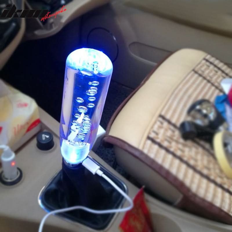 Universal Crystal Bubble LED knob Shifter Head Manual Gear Shifter