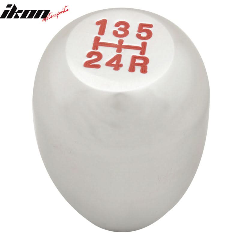Silver M12X1.75MM MT Manual T-R Style Gear Shift Knob Engraved 5 Speed