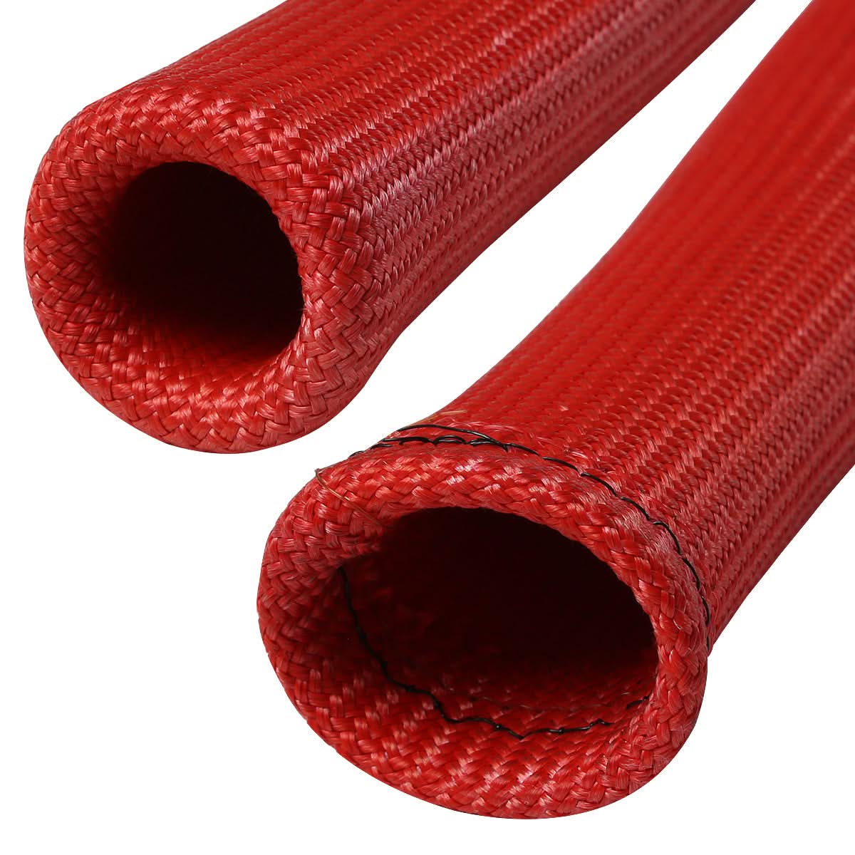 6" Spark Plug Heat Wrap Blanket - Titanium/Silicone/Lava Rock - Red