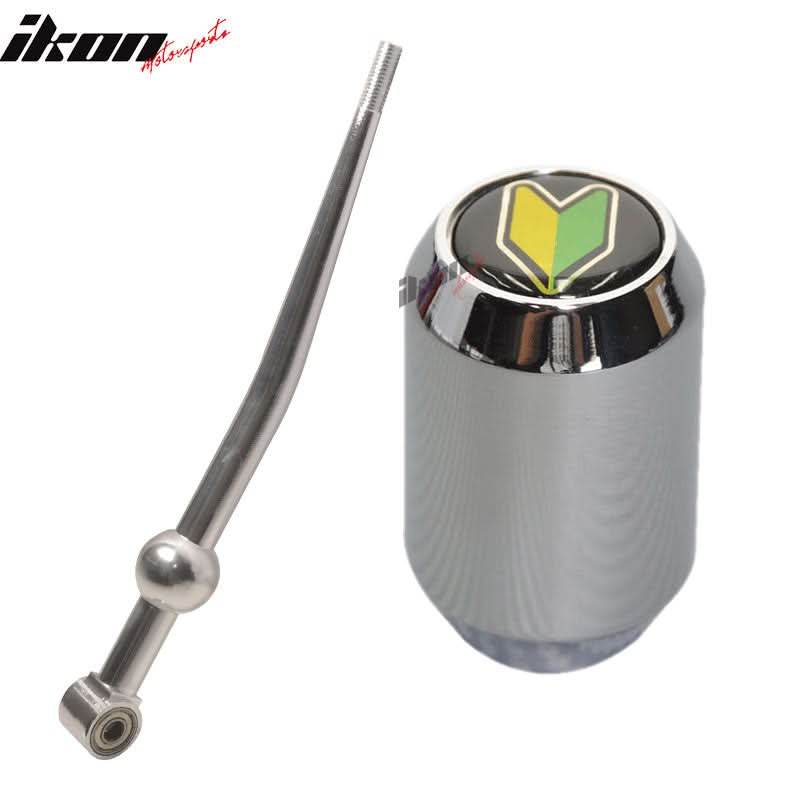 Universal Wakaba Driver Badge JDM Chrome Short Throw Shifter Knob