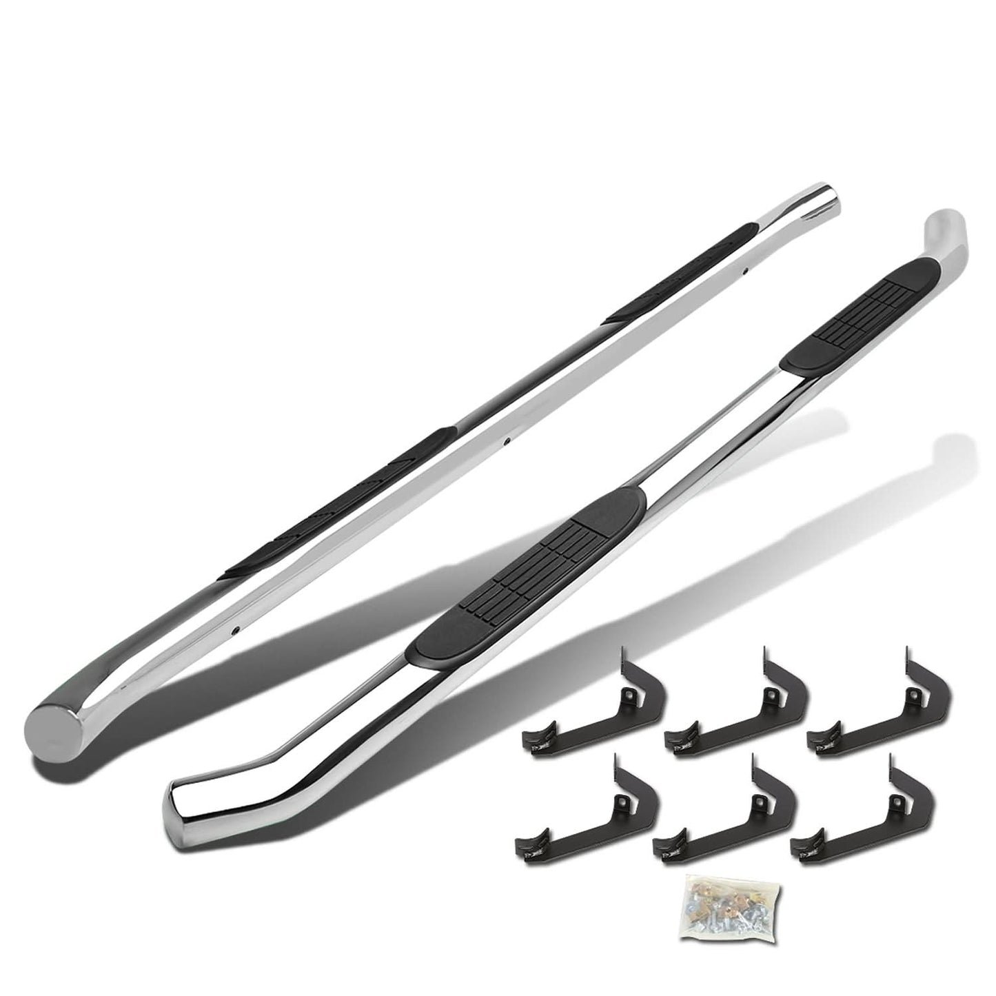 2007-2016 Chevrolet Silverado HD 3" Round Nerf Bars - Silver